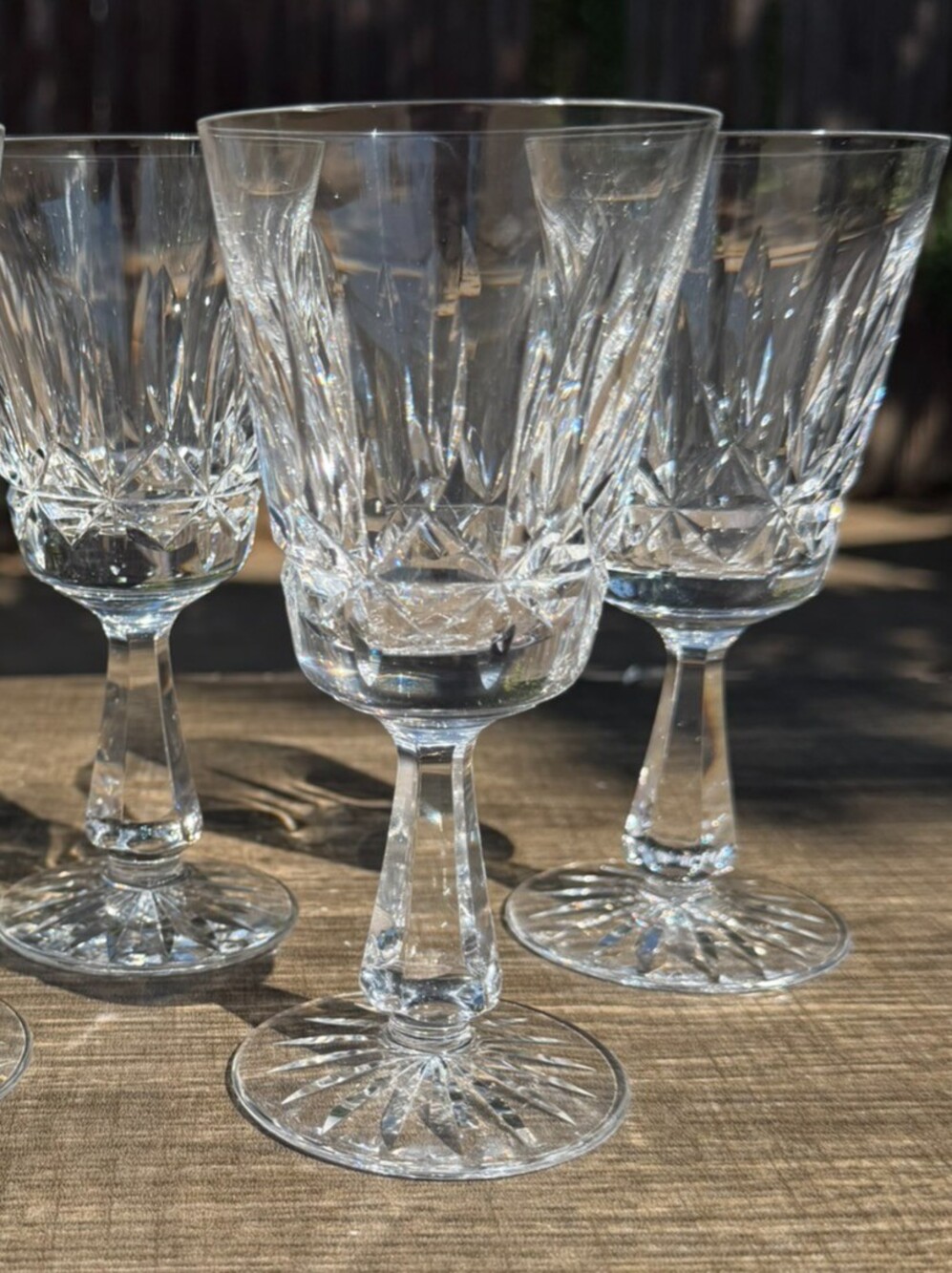 Waterford Rosslare Crystal Claret Wine Glasses 6” Set of 3 Signed Ireland